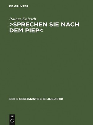 cover image of >Sprechen Sie nach dem Piep<